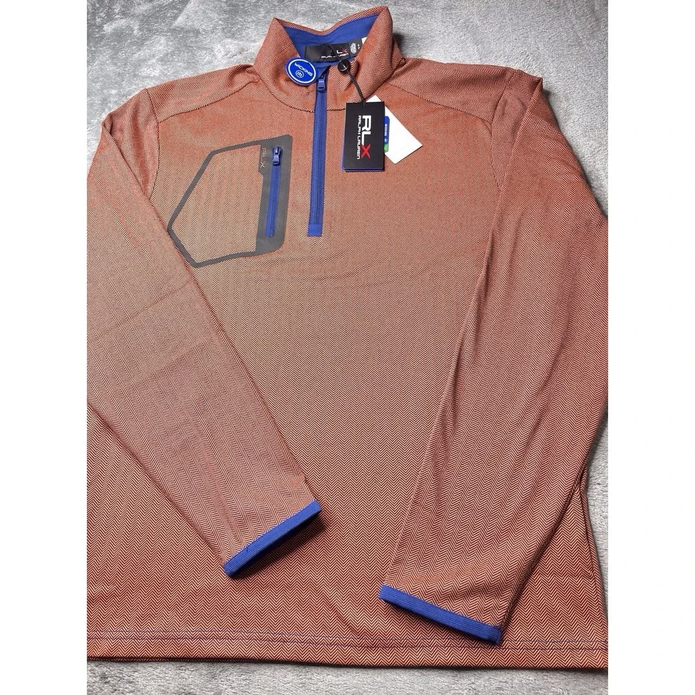 New RLX Ralph Lauren 1/4 Zip Performance Golf Pullover Geometric‎ Small $148